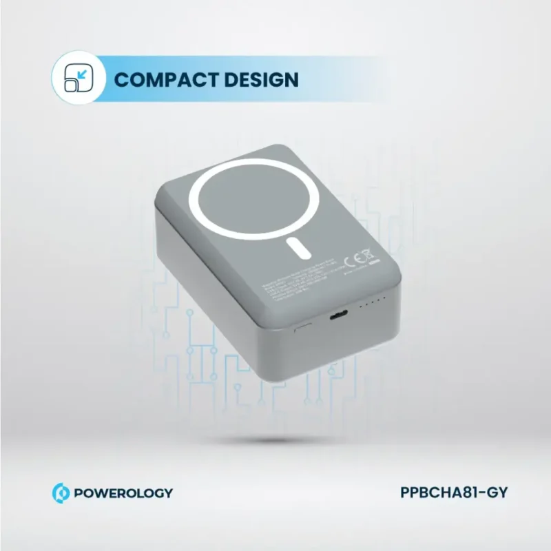 پاوربانک 30000 میلی آمپری پاورولوژی Powerology 30000mAh MagSafe Aluminum Power Bank - Image 5