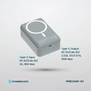 Powerology 30000mAh MagSafe Aluminum Power Bank Dark Gray