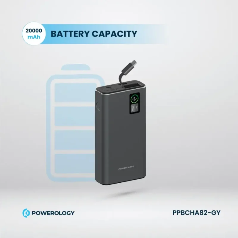 پاور بانک 20000 میلی آمپری پاورولوژی Powerology Aluminum 20000mAh Power Bank - Image 5