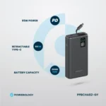پاور بانک 20000 میلی آمپری پاورولوژی Powerology Aluminum 20000mAh Power Bank - Image 7