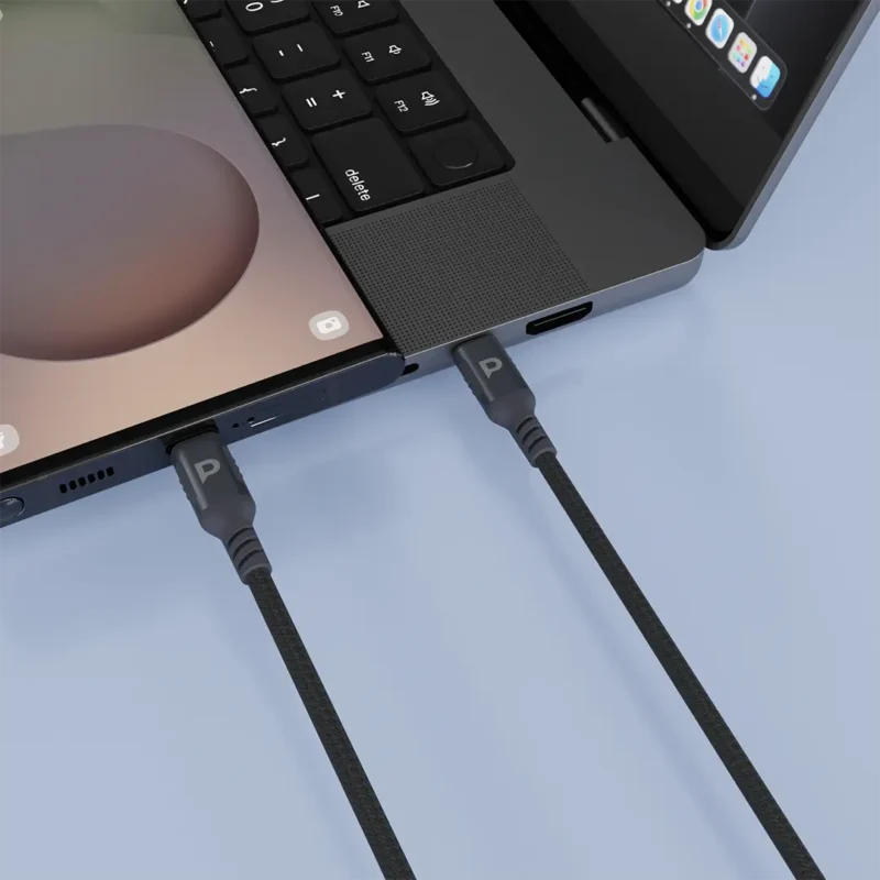 کابل تایپ سی به تایپ سی پاورولوژی Powerology Power Sync Weave USB-C to USB-C 2m PD 100W - Image 3