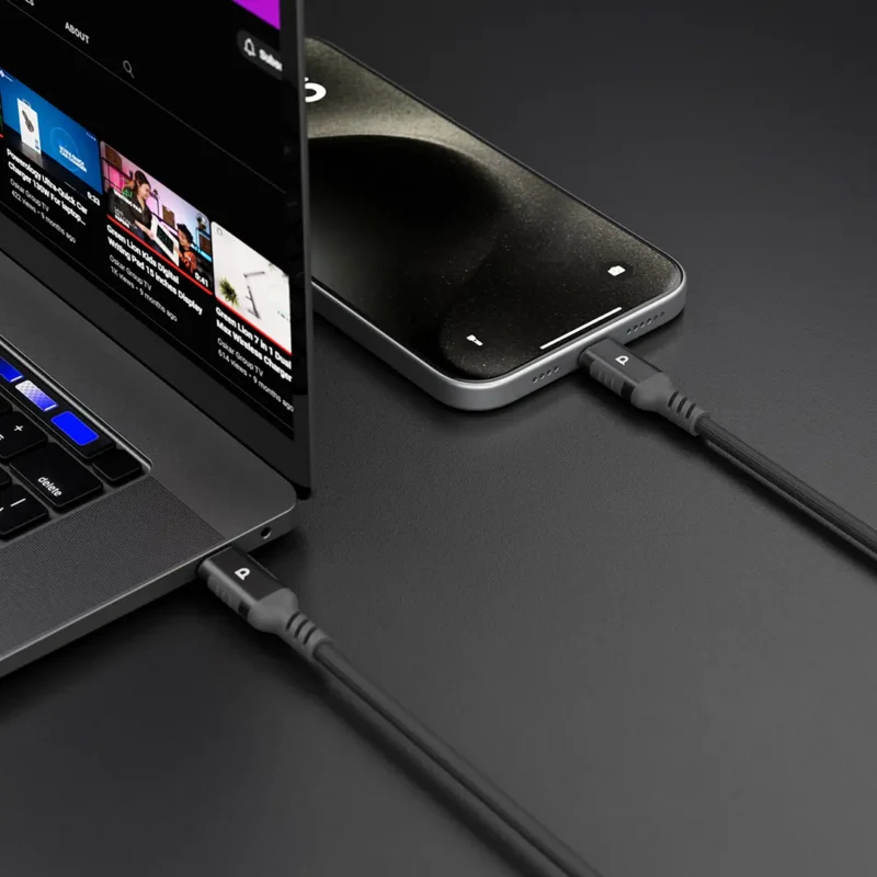 کابل تایپ سی به تایپ سی پاورولوژی Powerology Power Sync Weave USB-C to USB-C 2m PD 100W - Image 4