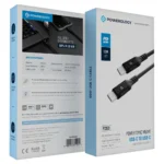 کابل تایپ سی به تایپ سی PC020 پاورولوژی Powerology Power Sync Weave USB-C to USB-C PD 60W - Image 2