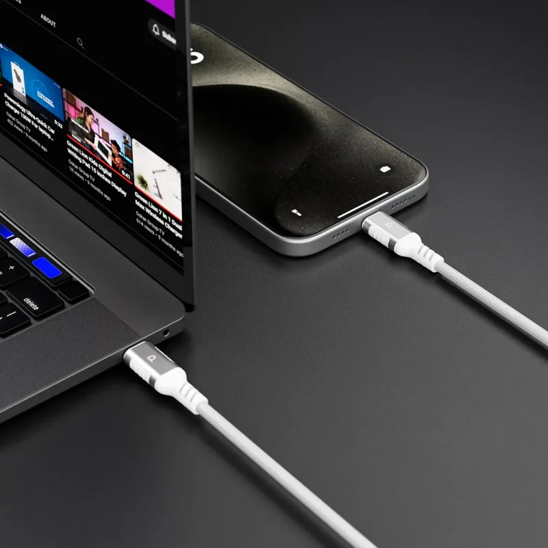 کابل تایپ سی به تایپ سی PC020 پاورولوژی Powerology Power Sync Weave USB-C to USB-C PD 60W - Image 3
