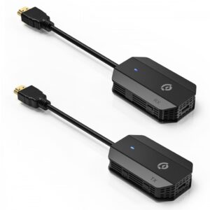 Powerology Wireless HDMI Mirroring Adaptor Pair with USB C Cable Full HD 1080P Black