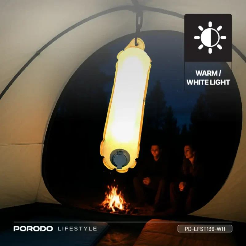 چراغ کمپی مگنتی و منعطف پرودو Porodo Lifestyle Inflatable Outdoor Magnetic Tube Light - Image 7