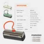 پاوربانک پاکت ولت پورودو Porodo Pocket Volt Power Bank - Image 5