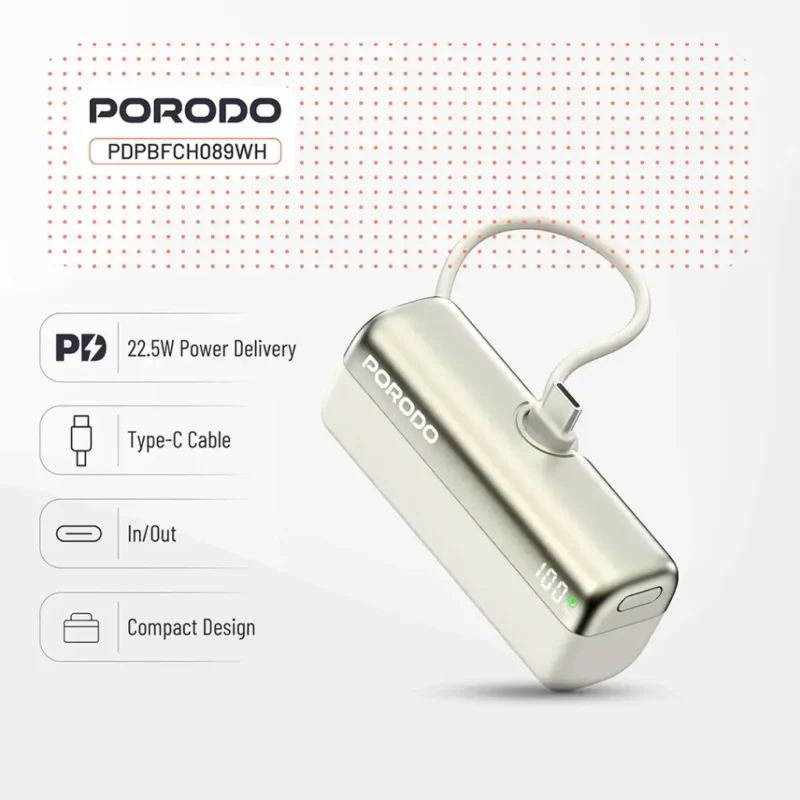 پاوربانک پاکت ولت پورودو Porodo Pocket Volt Power Bank - Image 3