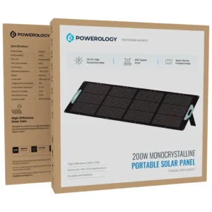 Powerology 200W Monocrystalline Portable Solar Panel Black 2