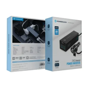 Powerology 2AC Universal 300W Power Inverter PD 36W Black