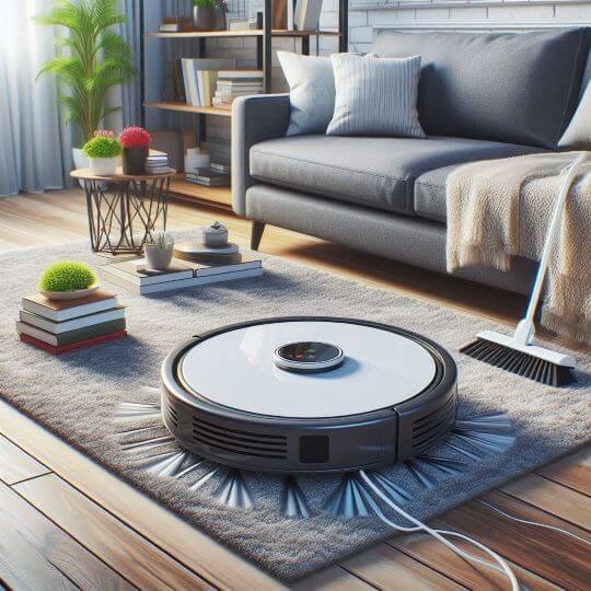 تمیز کردن خانه با جارو رباتی