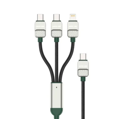 کابل شارژر چند کاره گرین لاین Green Lion 3-in-1 Cable Braided Type-C to C+C+L