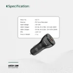 شارژر فندکی Green Lion Dual Port Car Charger 50W (with C to C / C to L Cable) - Image 2