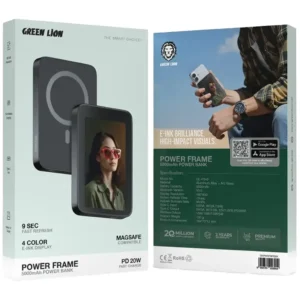 پاوربانک گرین لاین مدل فریم Green Lion Power Frame 5000mAh Power Bank PD 20W