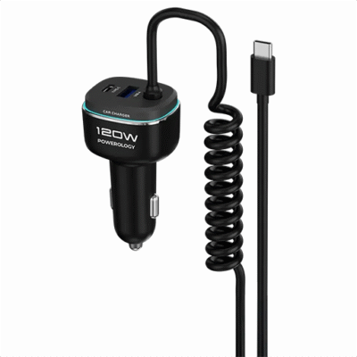 شارژر فندکی پاورولوژی Powerology 120W Fast Car Charger