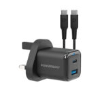 آداپتور شارژر با سیم پاورولوژی Powerology 35W PD QC 1xUSB-C 35W and 1xUSB-A 18W