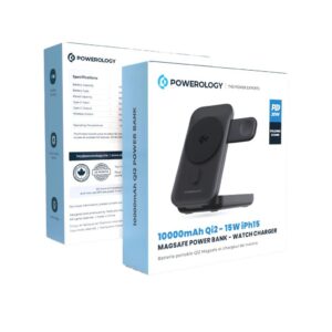 Powerology 10000mAh Qi2 - 15W iPh15 MagSafe Power Bank