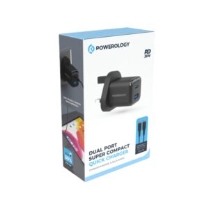 Powerology 35W PD QC 1xUSB-C 35W and 1xUSB-A 18W
