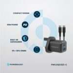 Powerology 35W PD QC 1xUSB-C 35W and 1xUSB-A 18W