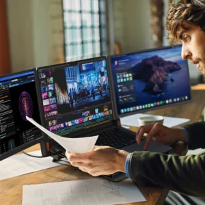 مانیتور دوگانه پاورولوژی Powerology Portable Dual Screen Monitor مانیتور دوگانه پاورولوژی Powerology Portable Dual Screen Monitor