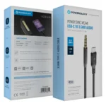 کابل TYPE-C به AUDIO پاورولوژی Powerology Power Sync Weave USB-C To 3.5mm Audio 1.2m Cable - Image 2