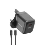 آداپتور شارژر با کابل تایپ سی به سی گرین لاین Green Lion Ultra Compact GaN Wall Charger UK Pin USB-C 20W with C to C