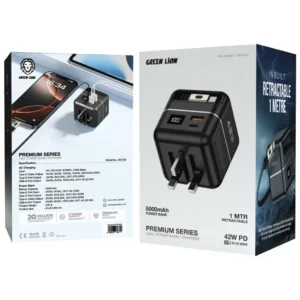 Green Lion GaN Premium Series Charger 42W with 5000mAh Power Bank