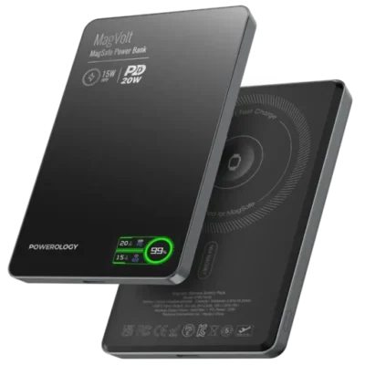 پاوربانک مغناطیسی 5000 میلی آمپری پاورولوژی Powerology MagVolt 5000mAh Magnetic Power Bank