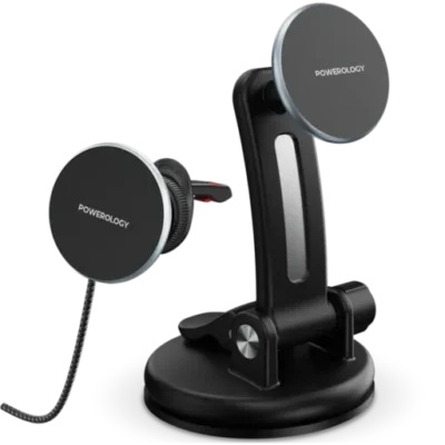 شارژر وایرلس و هولدر گوشی خودرو پاورولوژی Powerology Airwave Magnetic Wireless Car Charger