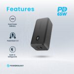 Powerology 20000mAh 65W Onyx Power Bank