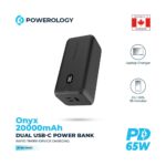 Powerology 20000mAh 65W Onyx Power Bank