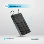 Powerology 2500W 6AC Power Strip with Built-In Retractable Cables