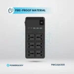 Powerology 2500W 6AC Power Strip with Built-In Retractable Cables