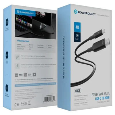 کابل تبدیل USB-C به HDMI پاورولوژی Powerology Power Sync Flex