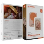 پاوربانک مگ سیف پرودو همراه با آینه چراغ دار Porodo 5000mAh MagSafe Power Bank
