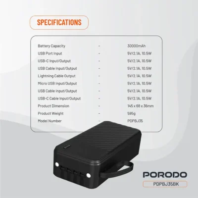 Porodo Piano 30000mAh Power Bank
