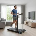 Powerology 2-In-1 Foldable Treadmill With Massage Pad