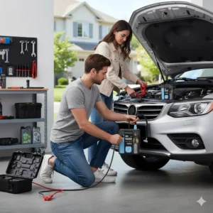 جامپ استارتر و پمپ باد 3 در 1 پاورولوژی Powerology 3-In-1 Jump Starter & Tire Inflato