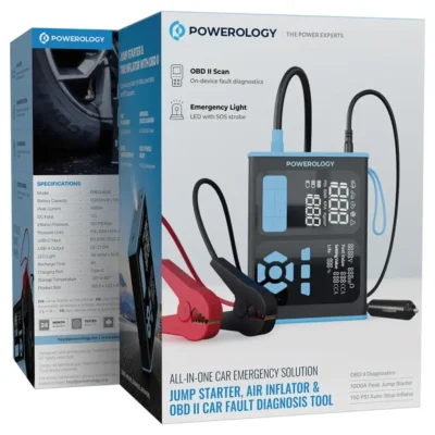 جامپ‌ استارتر و عیب یاب خودرو مدل PPBCHA95BKBU پاورولوژی Powerology Jump Starter