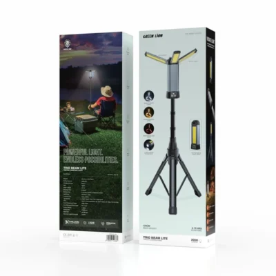 چراغ کمپینگ پایه دار شارژی گرین لاین Green Lion Trio Beam Lite Tripod Camping Light