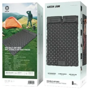 Green Lion Double Air Bed Inflatable Air Mattress Gray