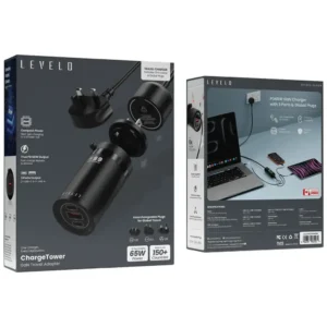 Levelo ChargeTower GaN Travel Adapter Black2