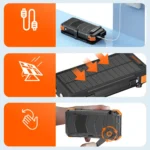 پاوربانک Solar 4-Panel ظرفیت 20000 میلی آمپری پرودو Porodo Power Bank 4-Panel Solar - Image 3
