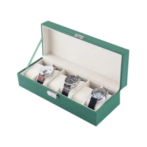 [GNEWATBX6GN] Green Lion Elegant Watch Box 6 Slots - Green - Normal _ with Glass (Watch Box 6 Slots)