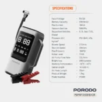 جامپ استارتر و پمپ باد 6 کاره پرودو Porodo Multi-Function 6-In-1 Power Tool Jump Starter - Image 6