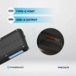 پاوربانک خورشیدی مدل PPBCHA76 ظرفیت 20000 میلی آمپری پاورولوژی Powerology 20000mAh Power Bank - Image 4